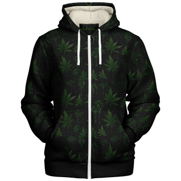 Chokefish™ Microfleece Zip-Up Hoodie Cannabis-003-2